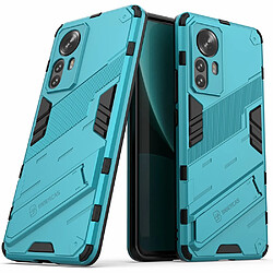 Coque en TPU antichoc avec béquille bleu clair pour votre Xiaomi 12 Pro 5G