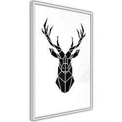 Paris Prix Affiche Murale Encadrée Geometric Stag 20 x 30 cm Blanc