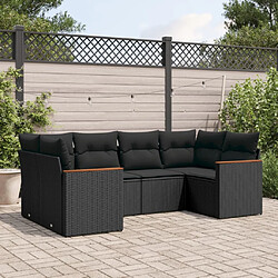 Maison Chic Salon de jardin 6 pcs avec coussins | Ensemble de Table et chaises | Mobilier d'Extérieur noir résine tressée -GKD84239