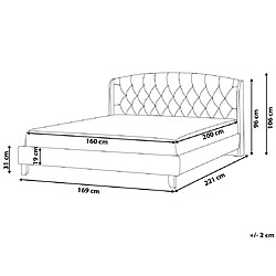 Avis Beliani Lit double en tissu beige 160x200 cm BORDEAUX