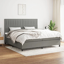 Maison Chic Lit Adulte - Lit simple Lit à sommier tapissier avec matelas moelleux - Meuble de Chambre - Gris foncé 200x200cm Tissu -MN24212