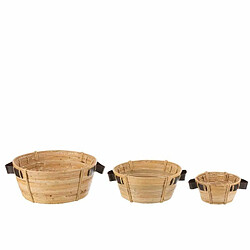 Paris Prix Lot de 3 Coupelles Déco Anse 44cm Naturel