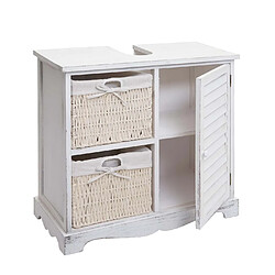 Avis Mendler Meuble sous-vasque HWC-H20, meuble sous-vasque de salle de bain 60x65x31cm ~ shabby blanc