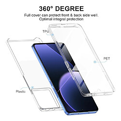 Htdmobiles Coque pour Xiaomi 13T / 13T Pro 5G - housse etui silicone gel fine 360 integrale (avant et arriere) + film ecran - TRANSPARENT