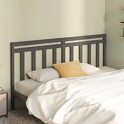 Maison Chic Tête de lit scandinave pour lit adulte,Meuble de chambre Gris 206x4x100 cm Bois massif de pin -MN22946