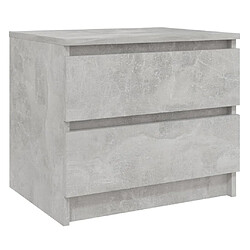 Maison Chic Table de chevet,Table de nuit,Table d'appoint pour salon Gris béton 50x39x43,5 cm Aggloméré -MN80318