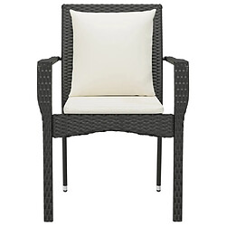 Maison Chic Lot de 2 Chaises de jardin,Fauteuil d'extérieur avec coussins Résine tressée Noir -MN35833 pas cher