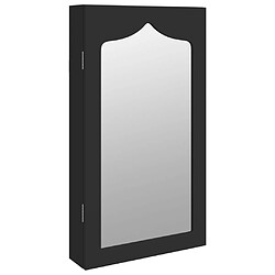 vidaXL Armoire à bijoux avec miroir murale noir 37,5x10x67 cm