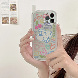 GUPBOO Étui pour iPhone13ProMax Plein écran graffiti chien dessin animé étui pour téléphone portable en silicone