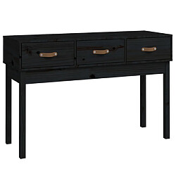 vidaXL Table console Noir 114x40x75 cm Bois massif de pin