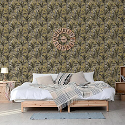 DUTCH WALLCOVERINGS Papier peint Palm Trees Doré et noir