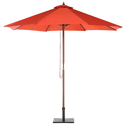 Acheter Beliani Parasol de jardin en bois avec toile rouge d 270 cm TOSCANA