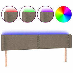 Maison Chic Tête de lit moderne à LED lumineuse pour chambre - Décoration de lit Taupe 163x16x78/88 cm Tissu -MN11072