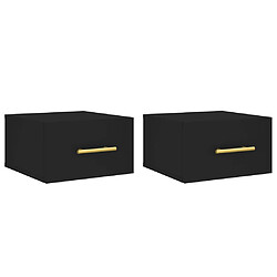 vidaXL Tables de chevet murales 2 pcs noir 35x35x20 cm