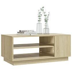 Avis vidaXL Table basse chêne sonoma 102x55x43 cm bois d'ingénierie