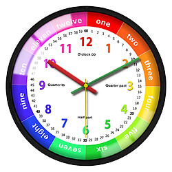 12 '' Horloge Murale Colorée Enfants école Classe Indiquant L'heure Cadre Rose C