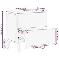 vidaXL Table de chevet marron 40x33x46 cm bois de manguier solide pas cher