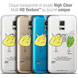 Caseink Coque Housse Etui Samsung Galaxy S5 [Crystal HD Collection Les Shadoks ? Design Le Dialogue - Rigide - Ultra Fin - Imprimé en France]