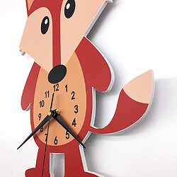 Acheter horloge murale 3d muet avec un animal de bande dessinée pour le renard