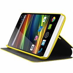 MOCCA ETUI FLIP CASE JAUNE WIKO SLIDE