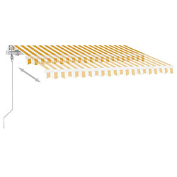 Acheter Maison Chic Auvent automatique | Store banne extérieur | Marquise capteur de vent et LED 300x250cm Jaune/blanc -MN76197