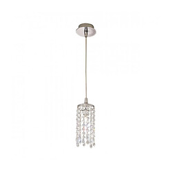 Luminaire Center Suspension design en cristal CHARLESTON chrome 1 ampoule