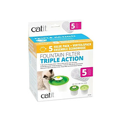 Cat-it Cat It Pack De 5 Filtres A Triple Action Pour Abreuvoir - Blanc - Pour Chat