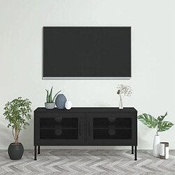 vidaXL Meuble TV Noir 105x35x50 cm Acier