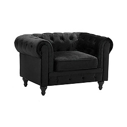 Beliani Fauteuil CHESTERFIELD Velours Noir