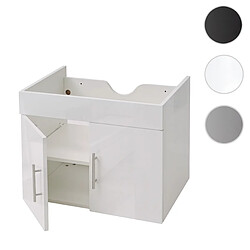 Mendler Meuble sous-lavabo HWC-D16, meuble sous-lavabo meuble de salle de bain, brillant 60cm ~ gris