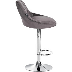 Avis Decoshop26 Set de 2 tabourets de bar coutures décoratives losanges assise en velours gris et cadre en métal chromé TDB10772