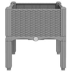 Avis vidaXL Jardinière avec pieds gris clair 40x40x42 cm PP