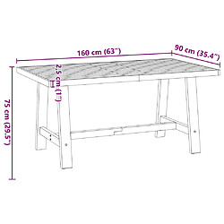 vidaXL Table à manger NOAIN pieds en forme de A 160x90x75cm massif pin pas cher