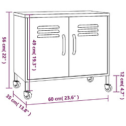 vidaXL Armoire de rangement Orange 60x35x56 cm Acier pas cher