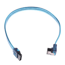 Câble sata iii 6.0gbps de 25cm avec loquet de verrouillage et prise de 90 degrés - bleu