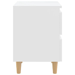 Avis vidaXL Table de chevet avec pieds en pin Blanc 40x35x50 cm