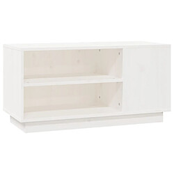 Maison Chic Meuble TV scandinave - Banc TV pour salon Blanc 80x35x40,5 cm Bois de pin massif -MN72050