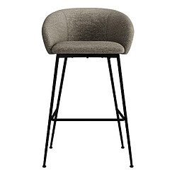 Acheter Moloo CHLOE-Fauteuil de bar en tissu Luxury Taupe et métal noir (x2)