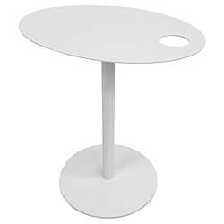 Alterego Table d'appoint ovale 'MASA' en métal blanc