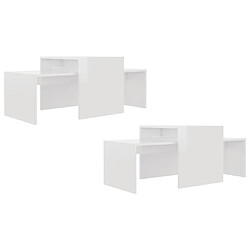 Acheter vidaXL Ensemble de table basse Blanc brillant Bois d’ingénierie