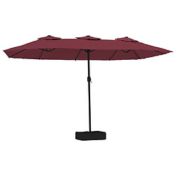 vidaXL Parasol de jardin à double tête avec LED rouge bordeaux