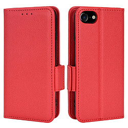 Etui en PU texture litchi rouge pour votre iPhone 6/6s/7/8 4.7 pouces/SE (2nd Generation)