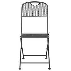 Acheter Maison Chic Lot de 4 Chaises pliables de jardin - Fauteuil d'extérieur Maille métallique Anthracite -MN31606