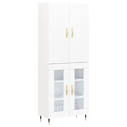 vidaXL Buffet haut Blanc 69,5x34x180 cm Bois d'ingénierie