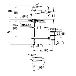 Mitigeur de bidet monocommande EUROSMART 2021 Grohe 32928003