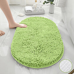 LUUCOZK Tapis de bain antidérapants Tapis de salle de bain absorbants-Fond ovale en TPR vert fruit-40X60CM