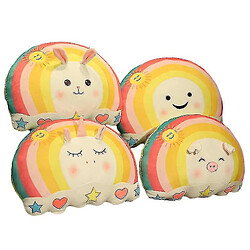 Universal Smile Plux Rainbow Clow Oreiller en peluche Jouet arc-en-ciel durs avec un visage de lapin à la licorne Face à la maison