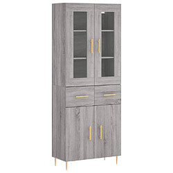 vidaXL Buffet haut Sonoma gris 69,5x34x180 cm Bois d'ingénierie