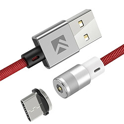 Wewoo Câble de charge magnétique 1m 2A, 360 degrés, USB vers USB-C / Type C, voyant bleu intégré pour Samsung Galaxy S8 & S8 + / LG G6 / Huawei P10 & P10 Plus / Oneplus 5 & autres smartphones rouge