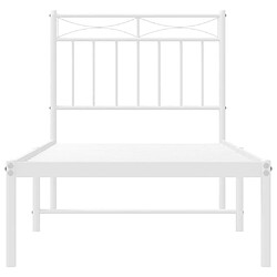 Maison Chic Lit adulte - Cadre de lit métal avec tête de lit,Structure du lit Contemporain pour chambre blanc 75x190 cm -MN96497 pas cher